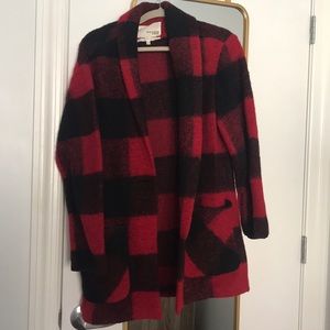 Red and black coat